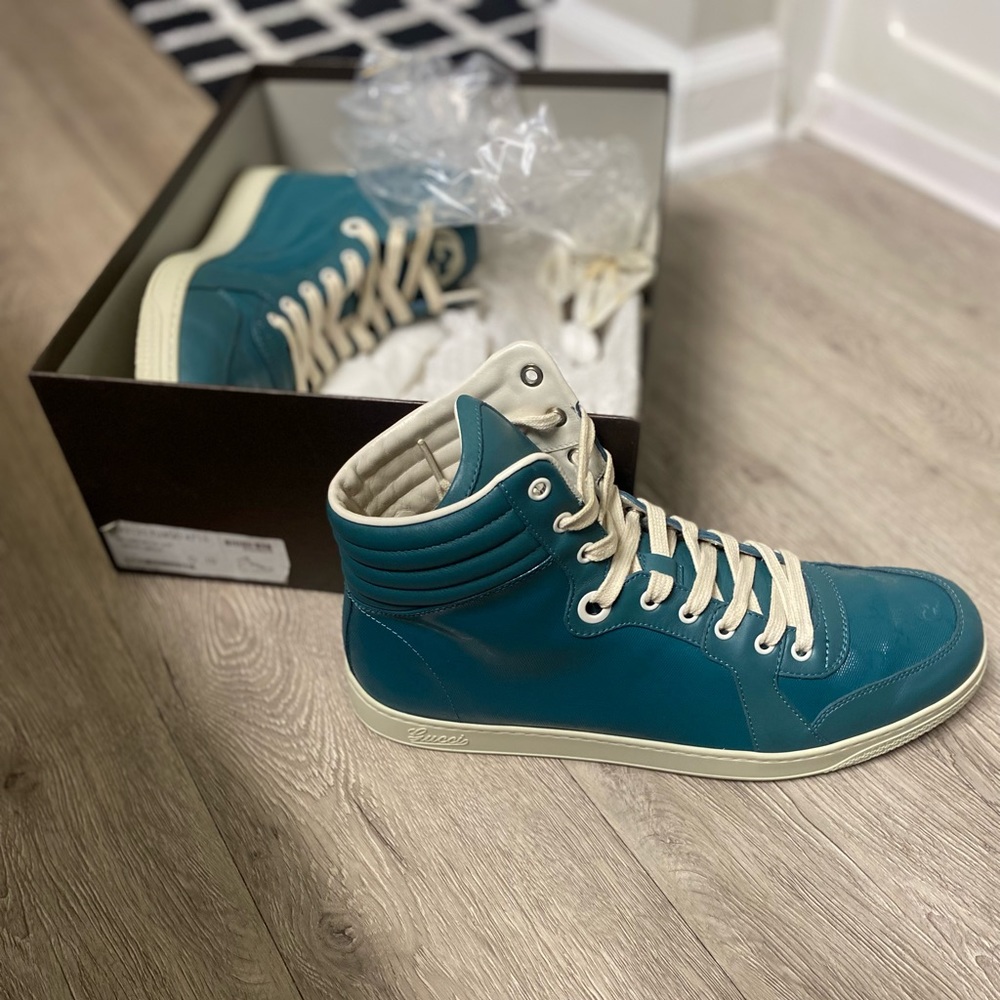 Gucci teal high tops